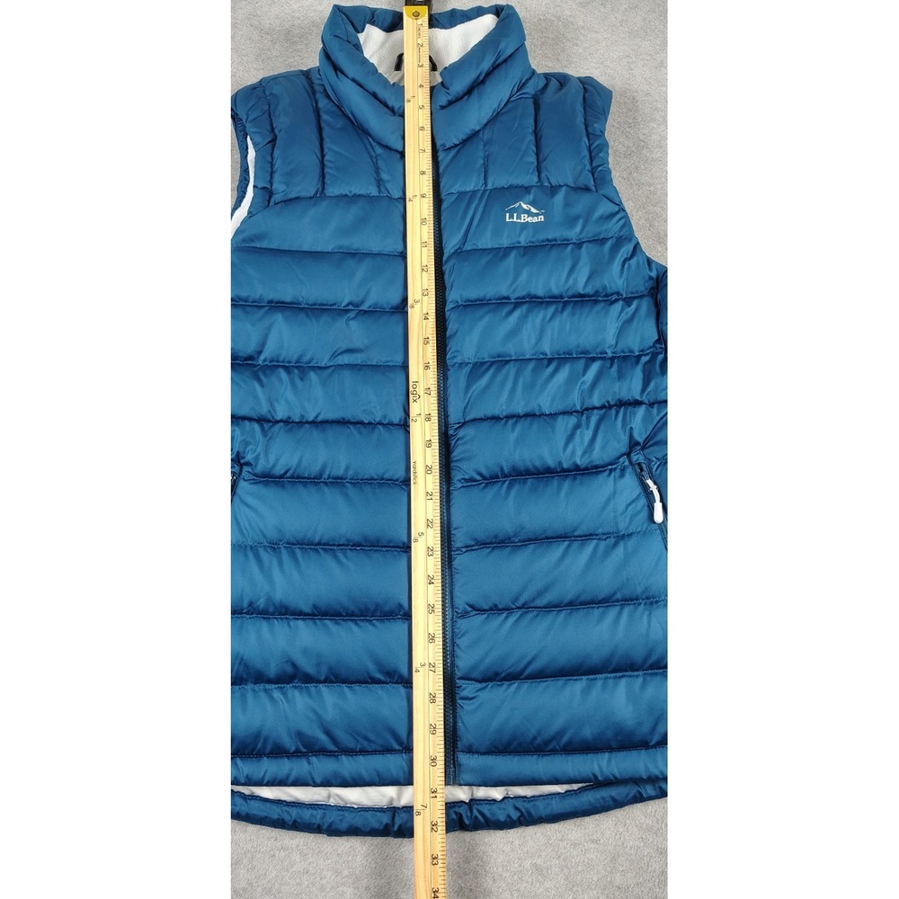 LL Bean Puffer DownTek Vest Full Zip  Goose Down Zip Pockets Women's XL Reg Blue - Picture 8 of 10